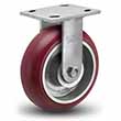 Rigid Caster - 5" x 2" Maroon Polyurethane on Aluminum Wheel with Radius Tread, 1000 lb. Cap.