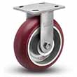 Rigid Caster - 8" x 2" Maroon Polyurethane on Aluminum Wheel with Radius Tread, 1250 lb. Cap.