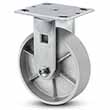 Rigid Caster - 6" x 2" Cast Iron Wheel, 1200 lb. Cap.