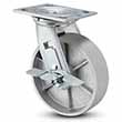 Swivel Caster with Side Lock - 6" x 2" Cast Iron Wheel, 1200 lb. Cap.