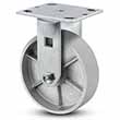 Rigid Caster - 8" x 2" Cast Iron Wheel, 1250 lb. Cap.