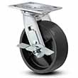 Swivel Caster with Side Lock - 4" x 2" Polypropylene Wheel, 500 lb. Cap.