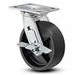 Swivel Caster with Side Lock - 6" x 2" Polypropylene Wheel, 600 lb. Cap.