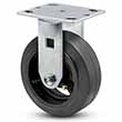Rigid Caster - 6" x 2" Rubber on Iron Wheel, 550 lb. Cap.