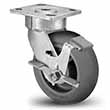 Swivel Caster with Side Lock - 6" x 2" TPE Wheel, 450 lb. Cap.