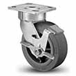 Swivel Caster with Side Lock - 6" x 2" TPE Wheel, 7.5" Mount Ht., 600 lb. Cap.