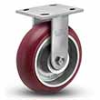 Rigid Caster - 5" x 2" Maroon Polyurethane on Aluminum Wheel with Round Tread, 1000 lb. Cap., 1 Yr. Warranty
