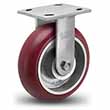 Rigid Caster - 8" x 2" Maroon Polyurethane on Aluminum Wheel with Round Tread, 1250 lb. Cap.