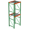 Pallet Rack with Wire Decking - Starter, 2 Beam Levels - 48"w x 42"d x 144"h - 8400 Cap. Beams