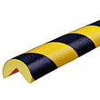 Corner Bumper Guard - Round, Black & Yellow, 1.6" x 1" x 197", Self-Adhesive