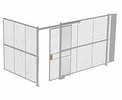 2-Wall Woven Wire Security Cage, No Ceiling, 16'4" x 8'2" x 8'5-1/4" with 4' Sliding Gate