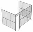 3-Wall Woven Wire Security Cage, No Ceiling, 12'6" x 8'2" x 8'5-1/4" with 3' Hinged Gate