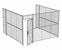 3-Wall Woven Wire Security Cage, No Ceiling, 12'6" x 12'4" x 8'5-1/4" with 3' Hinged Gate