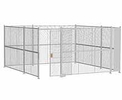 4-Wall Woven Wire Security Cage, No Ceiling, 16'6" x 16'6" x 8'5-1/4" with 4' Sliding Gate