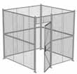 4-Wall Woven Wire Security Cage, No Ceiling, 8'6" x 8'4" x 8'5-1/4" with 3' Hinged Gate
