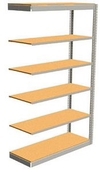 Low Profile Rivet Shelving, 36"w x 24"d x 84"h, 350Lbs. Cap., 6 Shelves - Adder - With Decking