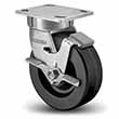 Swivel Caster with Side Lock - 6" x 2" Phenolic Wheel with Crowned Tread, 1200 lb. Cap.