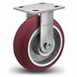Rigid Caster - 4" x 2" Maroon Polyurethane on Aluminum Wheel with Round Tread, 700 lb. Cap.