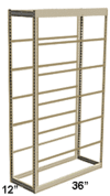 Low Profile Rivet Shelving, 36"w x 12"d x 84"h, 350Lbs. Cap., 7 Shelves - Starter