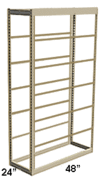 Low Profile Rivet Shelving, 48"w x 24"d x 84"h, 250Lbs. Cap., 7 Shelves - Starter