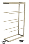 Low Profile Rivet Shelving, 36"w x 12"d x 84"h, 350Lbs. Cap., 5 Shelves - Adder