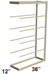 Low Profile Rivet Shelving, 36"w x 12"d x 84"h, 350Lbs. Cap., 6 Shelves - Adder