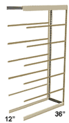 Low Profile Rivet Shelving, 36"w x 12"d x 84"h, 350Lbs. Cap., 7 Shelves - Adder