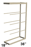 Low Profile Rivet Shelving, 36"w x 18"d x 84"h, 350Lbs. Cap., 5 Shelves - Adder