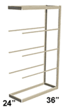 Low Profile Rivet Shelving, 36"w x 24"d x 84"h, 350Lbs. Cap., 5 Shelves - Adder