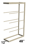 Low Profile Rivet Shelving, 48"w x 12"d x 84"h, 250Lbs. Cap., 5 Shelves - Adder