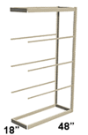Low Profile Rivet Shelving, 48"w x 18"d x 84"h, 250Lbs. Cap., 5 Shelves - Adder