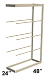 Low Profile Rivet Shelving, 48"w x 24"d x 84"h, 250Lbs. Cap., 5 Shelves - Adder