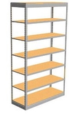 Low Profile Rivet Shelving, 36"w x 18"d x 84"h, 350Lbs. Cap., 7 Shelves - Starter - With Decking
