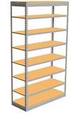 Low Profile Rivet Shelving, 36"w x 18"d x 84"h, 350Lbs. Cap., 8 Shelves - Starter - With Decking