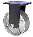 95 Series Rigid Caster - 12" x 3" Cast Iron Wheel - 5,000 lb. Cap.