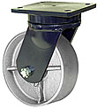95 Series Swivel Caster - 6" x 3" Cast Iron Wheel - 3,000 lb. Cap.