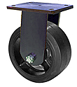 95 Series Rigid Caster - 12" x 4" Rubber on Iron Wheel - 1,600 lb. Cap.