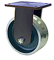 95 Series Rigid Caster - 8" x 4" V-Groove Forged Steel Wheel - 10,000 lb. Cap.