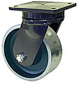 95 Series Swivel Caster - 10" x 3" V-Groove Iron Wheel - 5,000 lb. Cap.