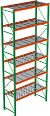 Pallet Rack with Wire Decking - Starter, 6 Beam Levels - 96"w x 42"d x 216"h - 5080 Cap. Beams