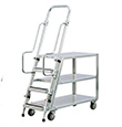 Aluminum Ladder Cart - 3 Shelf, 22"W x 69-1/2"H x 51-1/2"L