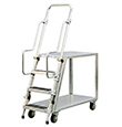 Aluminum Ladder Cart - 2 Shelf, 22"W x 69-1/2"H x 51-1/2"L