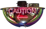 Dome Mirror w/ Motion Detection & Caution Warning -  36" Dia., 3 Microwave Sensors & Floor Light