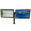 Dual Monitor Holder - Side by Side, Post Mount, 20 lb. Capacity, Up to 27"
