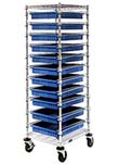Mobile Bin Cart with 11 Bins - 21"L x 24"w x 69"H