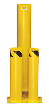 Steel Bolt-Down Bollard with Welded Eyelet, 42"H, 6-1/2" dia., Yellow