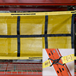 Rack Safety Straps w/ Fixed Mesh Panel - J-hooks for Structural Rack