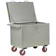 4-Sided Solid Box Truck - Low Profile with Lid, 24" x 48" Deck, 6" Poly Casters