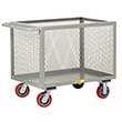 4-Sided Mesh Box Truck - Low Profile, 30" x 60" Deck, 6" Poly Casters