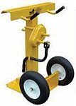 Hand Crank Stabilizing Trailer Jack - Beam Top Plate, Semi-Pneumatic Wheels